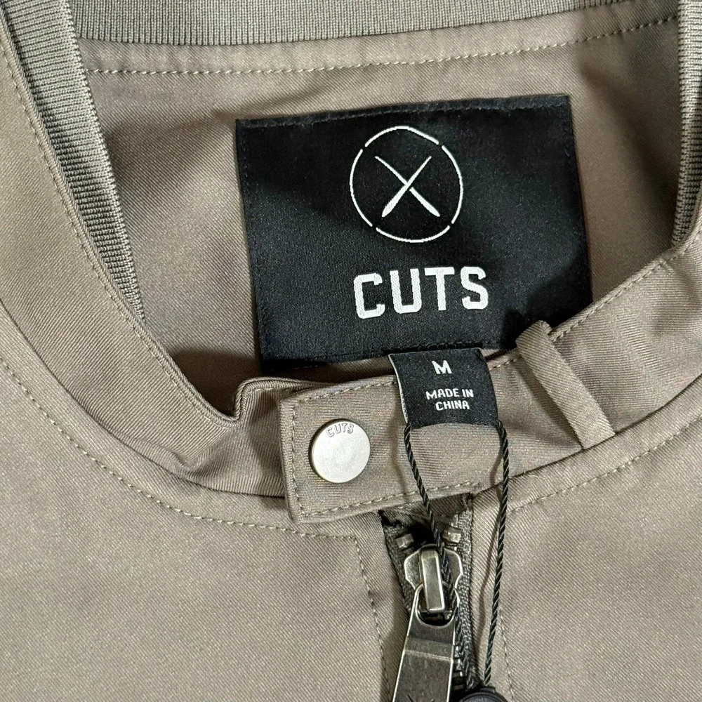Cuts Legacy Bomber Jacket Mens Medium Steel Brown Full Zip NWT $275 Technical